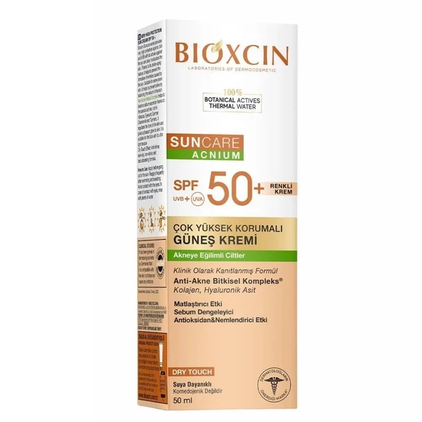 Bioxcin Suncare Acnium Tinted Spf50+ Güneş Kremi 50ml ürün görseli 1
