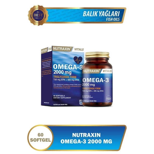 Nutraxin Vitals Omega-3 Balık Yağı 60 Tablet ürün görseli 1