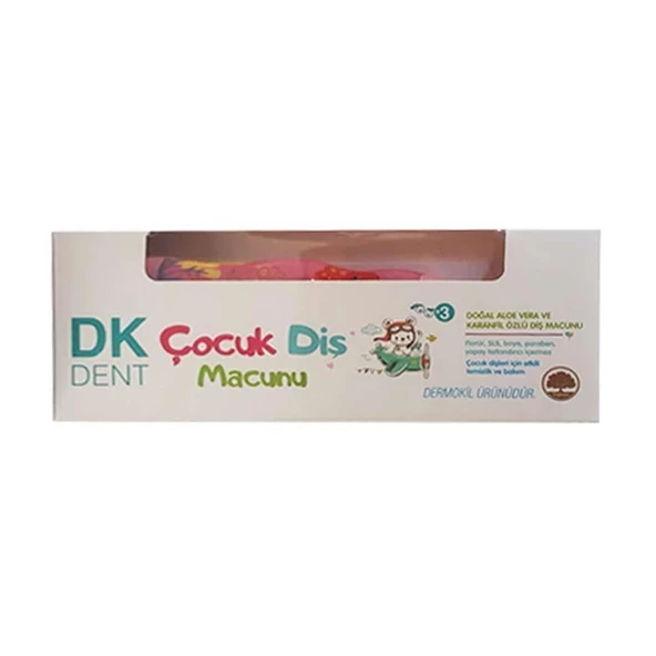 Dermokil DK Dent Çocuk Diş Macunu&Diş Fırçası Pembe ürün görseli 1