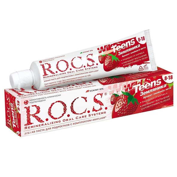 Rocs Teen 8-18 Yaş Yaban Çileği Tadında Diş Macunu 60ml ürün görseli 1