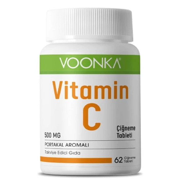 Voonka Vitamin C Portakal Aromalı 500mg 62 Çiğneme Tableti ürün görseli 1