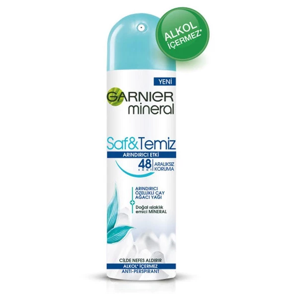 Garnier Saf & Temiz Kadın Deodorant Sprey 150 ml ürün görseli 1