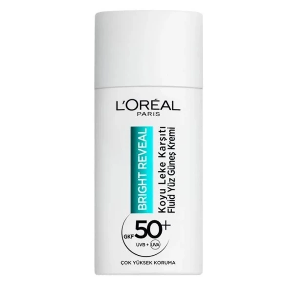 Loreal Paris Bright Reveal Spf 50+ Koyu Leke Karşıtı Fluid Günlük Yüz Güneş Kremi 50ml ürün görseli 1