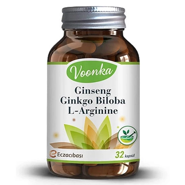 Voonka Ginseng, Ginkgo Ve L-Arjinin İçeren Takviye Edici Gıda 32 Kapsül ürün görseli 1