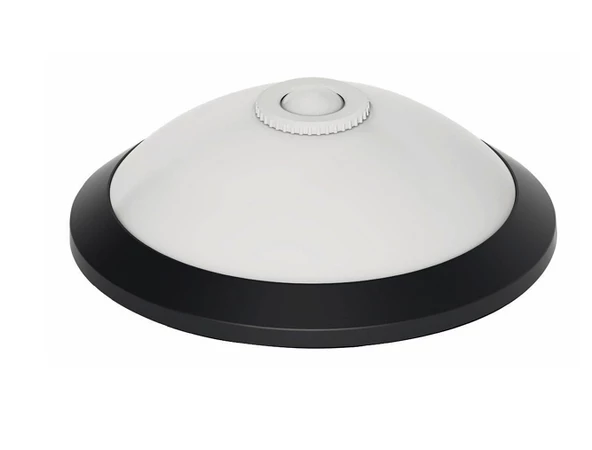 HOROZ E-27x2 SİYAH Duylu Sensörlü Tavan Glop IP20 220 Volt (360 Derece Plastik Kasa 2 Adet Ampul Takılır) ürün görseli 1