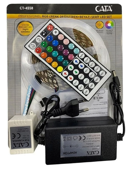 CATA RGB Şerit Led Seti İç Mekan Üç Çip 5Mt Profesyonel 220v ürün görseli 1