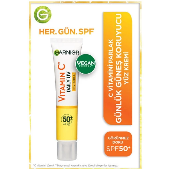 Garnier Skın Vitamin C Parlak Yüz Kremi Spf Invısıble 40ml ürün görseli 1