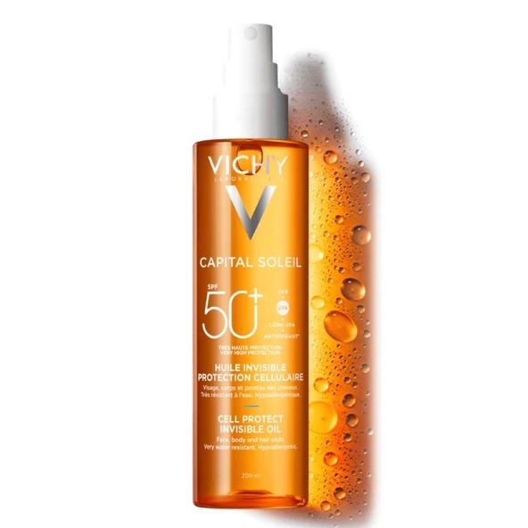 Vichy Capital Soleil Cell Protect Oil Güneş Koruyucu Yağ SPF50+ 200ml ürün görseli 1