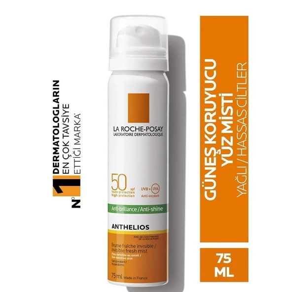 La Roche Posay Anthelios Anti-Shine Görünmez Güneş Koruyucu Yüz Misti SPF50 75ml ürün görseli 1