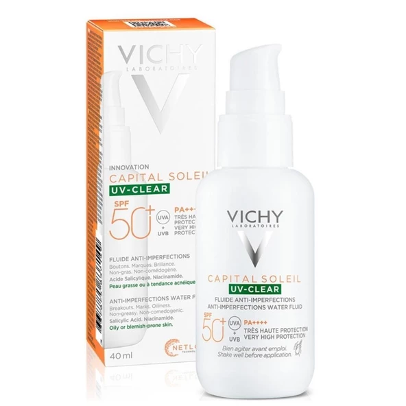Vichy Capital Soleil UV Clear Spf 50 Fluid Güneş Koruyucu 40ml ürün görseli 1