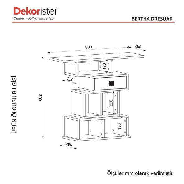 Dekorister Bertha Dresuar Antrasit-Mermer - Resim 4
