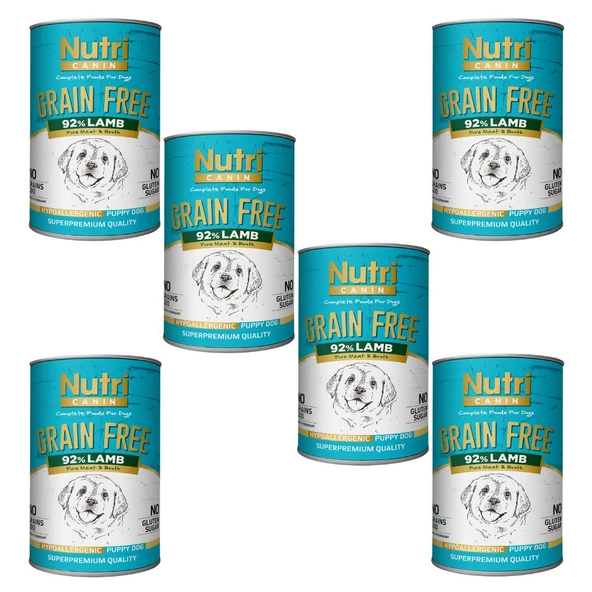 Nutri Canin 400Gr %92 Kuzu Etli Tatlı Patatesli HipoAlerjenik Tahılsız 6Adet Yavru Yaş Köpek Maması ürün görseli 1