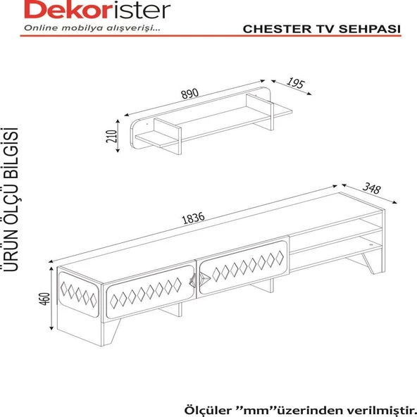 Chester Tv Ünitesi Ceviz-Antrasit - Resim 5