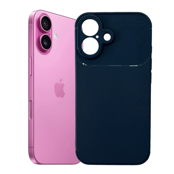 iPhone 16 Plus Kılıf Focus Carbon Silikon Kapak - Resim 3
