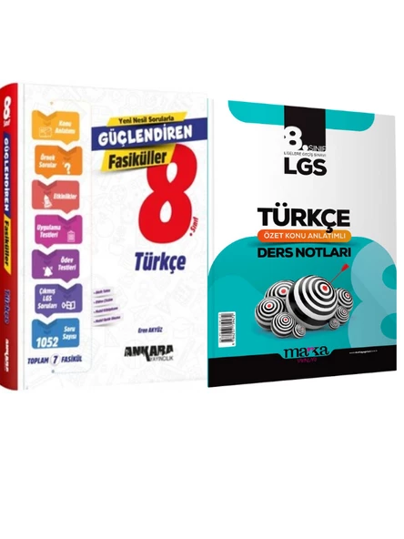 Ankara LGS Türkçe Fasikülleri ve Marka LGS Türkçe Ders Notları 2 li Set ürün görseli 1
