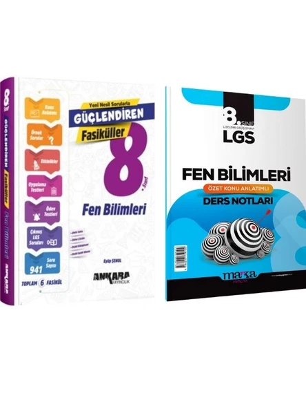Ankara LGS Fen Bilimleri Fasikülleri ve Marka LGS Fen Bilimleri Ders Notları 2 li Set ürün görseli 1
