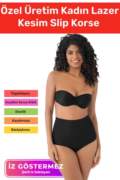 Özel Üretim Sıkılaştırıcı İz Göstermeyen Toparlayıcı Şekillendirici Kaymaz Lazer Kesim Slip Korse ürün görseli 1