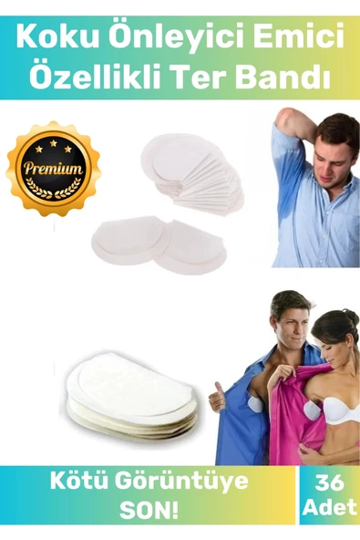 Premium Kötü Görüntüye Son Koku Önleyici Emici Özellikli 36 Adet Ter Bandı ürün görseli 1