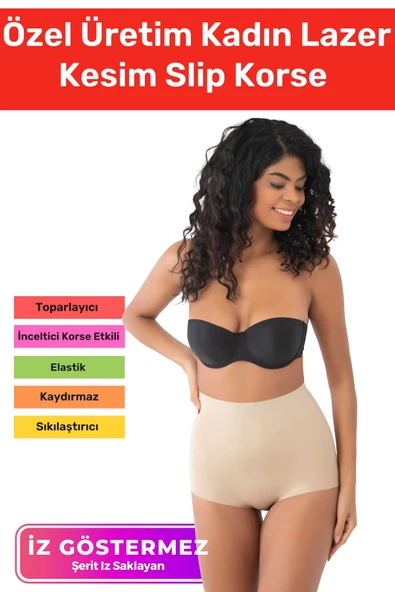 Özel Üretim Sıkılaştırıcı İz Göstermeyen Toparlayıcı Şekillendirici Kaymaz Lazer Kesim Slip Korse ürün görseli 1