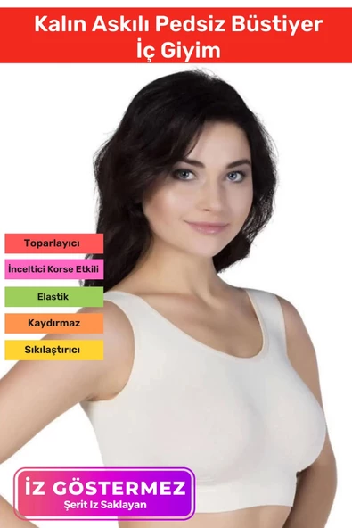 Özel Üretim Pedsiz Rahat Günlük Spor Sıkılaştırıcı Toparlayıcı Kalın Askılı Dikişsiz Büstiyer ürün görseli 1