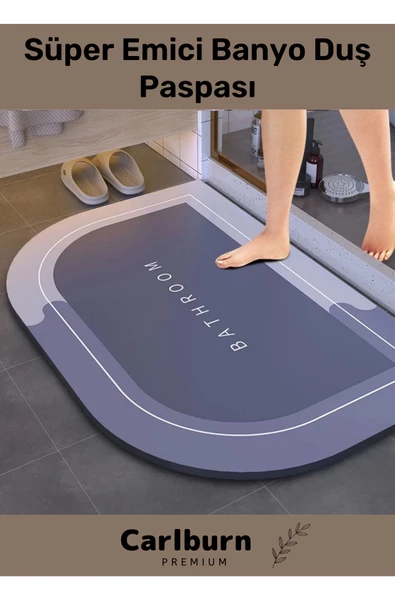 Özel Üretim Nano Teknoloji Kaymaz Kauçuk Hızlı Kuruma Nappa Deri Süper Emici Banyo Duş Paspası ürün görseli 1