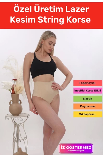 Yeni Sezon Toparlayıcı İz Göstermeyen Sıkılaştırıcı Şekillendirici Kaymaz Lazer Kesim String Korse ürün görseli 1
