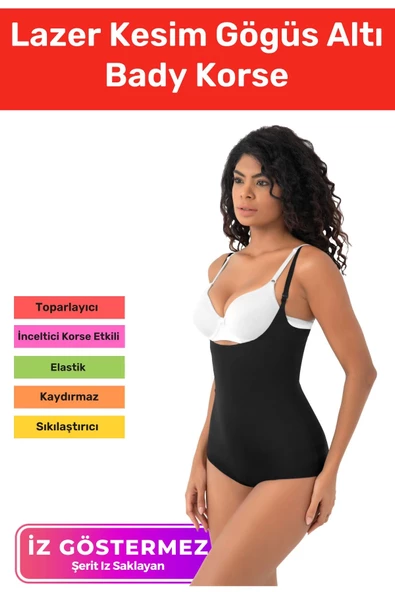 Yeni Seri İz Göstermeyen Toparlayıcı Şekillendirici Sıkılaştırıcı Lazer Kesim Gögüs Altı Bady Korse ürün görseli 1
