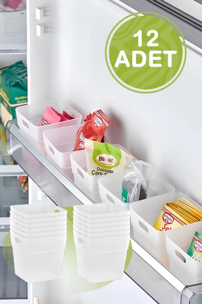 Mithra Life 12 Adet Buzdolabı Kapak İçi Düzenleyici ve Banyo Organizer MIT1104 ürün görseli 1