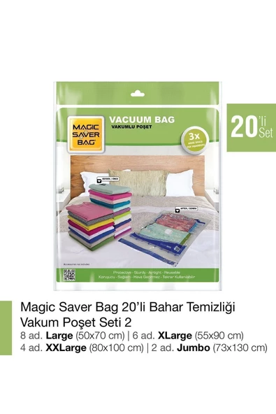 Magic Saver Bag 20li Bahar Temizliği Vakumlu Poşet Seti 2 ürün görseli 1
