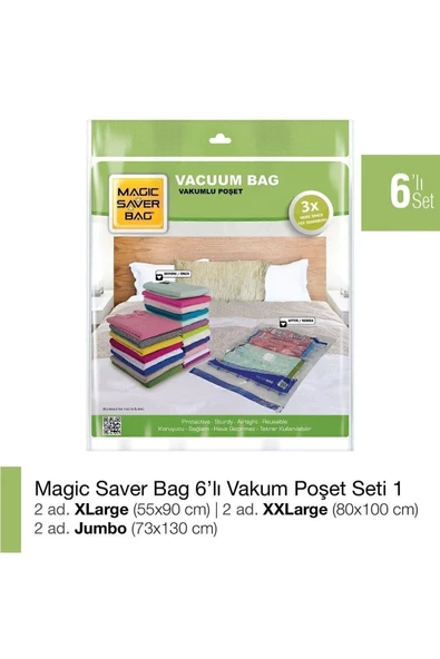 Magic Saver Bag 6  Vakumlu Hurç Set 1 ürün görseli 1