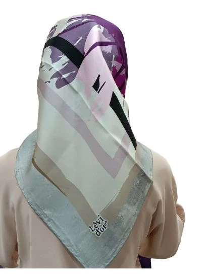 LEVİDOR İ-0567 TWİLL İPEK EŞARP - Resim 3
