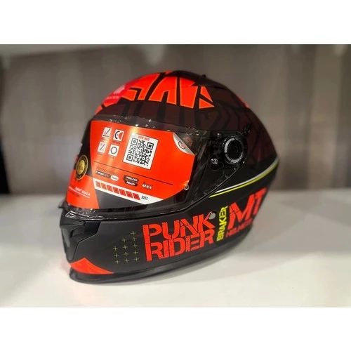 Mt Helmets Kask mt Braker Sv Punk Rider B5 Mat Orange/red/black ürün görseli 1