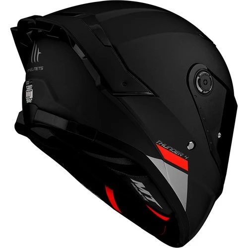 Mt Thunder 4 Sv Solid A1 Matt Black Şeffaf Vizörlü Kask - Resim 3