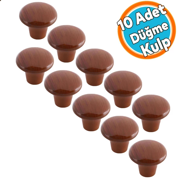 Mobilya Düğme Sert Plastik Ceviz Dolap Mutfak Dolabı Çekmece Dolap Kapak Kulpu Kulbu Kulp 10 Adet ürün görseli 1