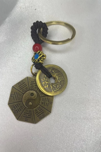 Feng Shui Yin Yan Bereket Şans Mutluluk Ejderha Çin Paralı Feng Sui Pagoda Anahtarlık ürün görseli 1