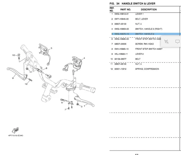 Yamaha Xc 125 Sağ Kütük ürün görseli 1