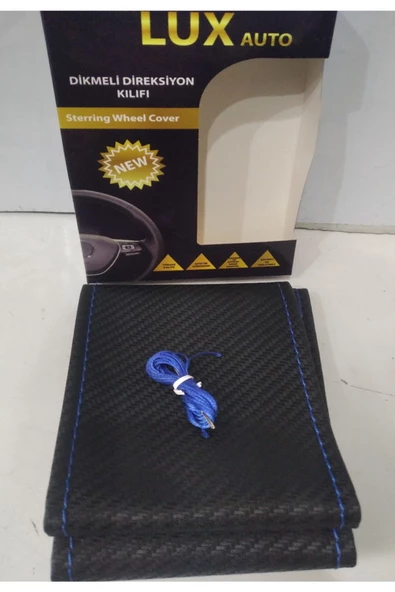 Espro Espro Karbonlu Dikmeli Direksiyon Kılıfı Mavi Ipli ürün görseli 1
