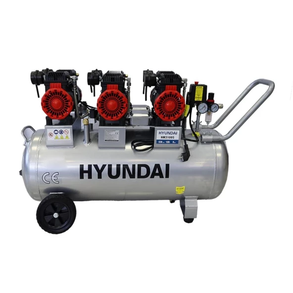 Hyundai HM3100S Sessiz ve Yağsız Hava Kompresörü 6HP 100LT. ürün görseli 1