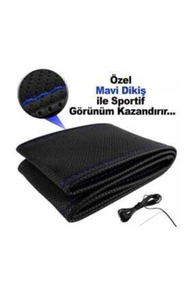 Sports Sports Universal Direksiyon Kılıfı Deri Sarmal Dikmeli Direksiyon A+kalite Noktalı ürün görseli 1