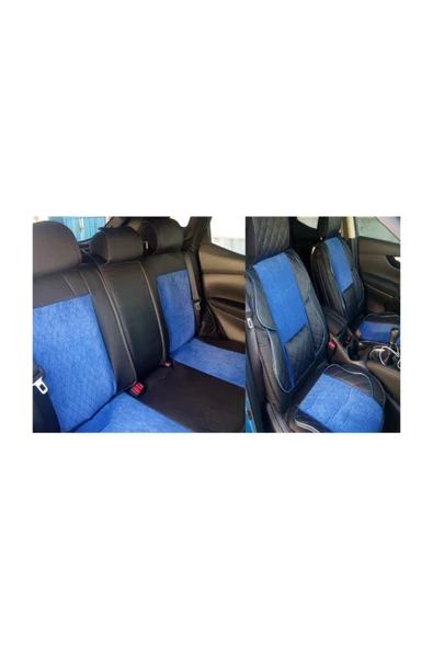 Şentürk Şentürk Mitsubishi Asx Oto Koltuk Kılıfı Seti Deri - Ortopedik (Ön-Arka Komple Takım) Mavi-Siyah ürün görseli 1