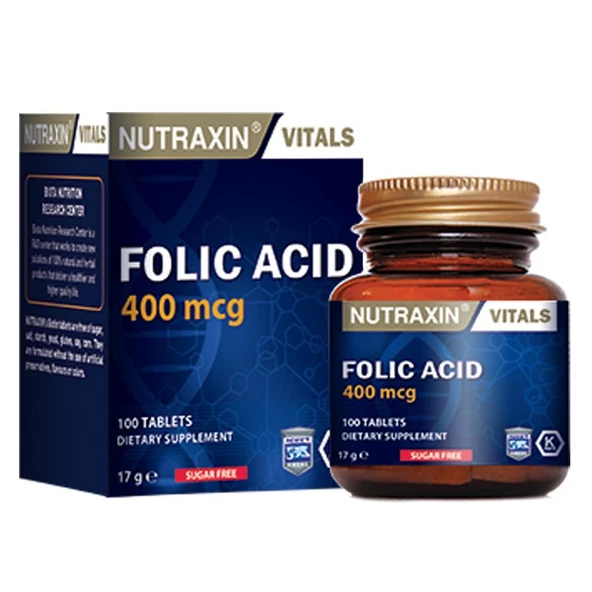 Nutraxin Folic Acid 400mcg 100 Tablet ürün görseli 1