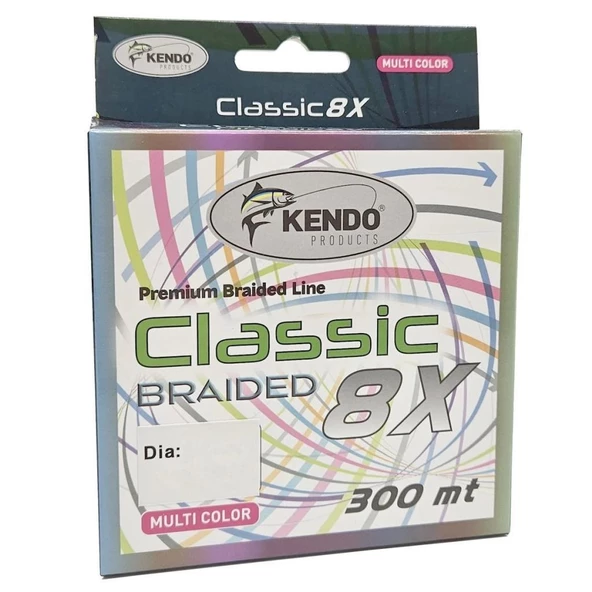 Classic 300m 8x 8 Kat Örgü İp Olta Misinası Multicolor