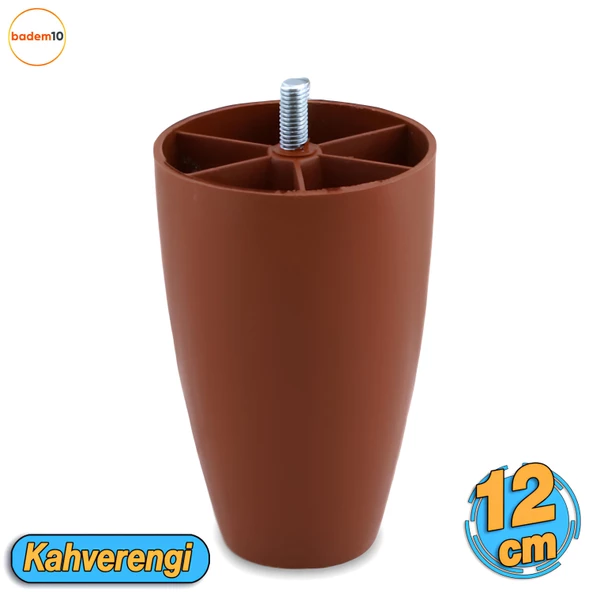 Oval Plastik Ayak 12 cm Mobilya Yükseltici Sehpa Kanepe Ünite Koltuk Ayağı Baza Ayakları Kahverengi ürün görseli 1