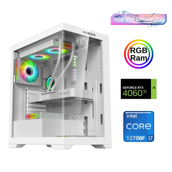 Xaser Xsr892 i7 12700F 16GB Ram 512GB M.2 NVMe SSD 8GB RTX4060Ti Oyun Hazır Sistem ürün görseli 1