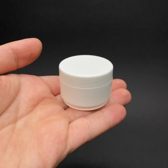 10 Ml Beyaz Plastik Kavanoz , 10 Cc Kapaklı Krem Kavanozu x  6 Adet ürün görseli 1