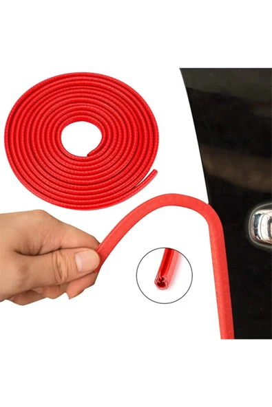 Tiger Marketing Oto Araç Kapı Koruma Fitili 5metre Parlak Kırmızı Renk Çarpma Çizilme Önleyici Fitil ürün görseli 1