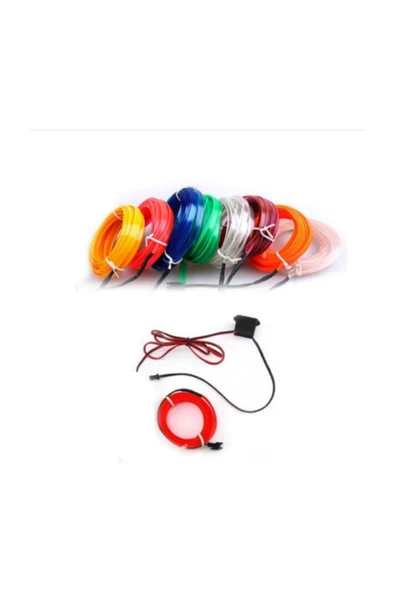 SAHLAN 5 METRE  KIRMIZI Araç İçi Torpido Ledi Renkli İp Neon İp Led ürün görseli 1