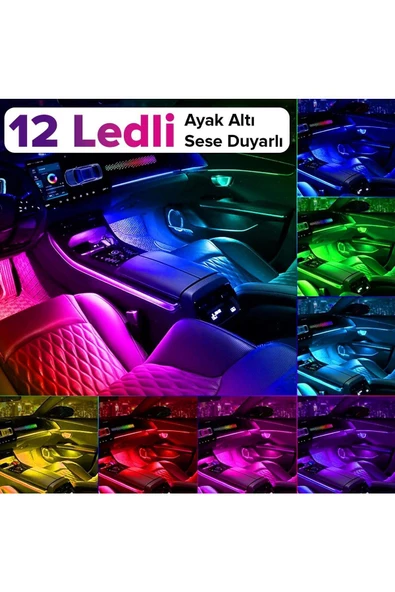 ARW Opel Zafira Uyumlu 12 Ledli Ayak Altı Sese Duyarlı Led ürün görseli 1