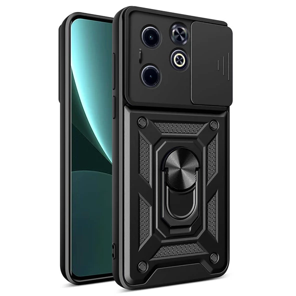 İnfinix Smart 8 Kılıf Magnetik Standlı Kamera Korumalı Sürgülü Vega Kapak ürün görseli 1