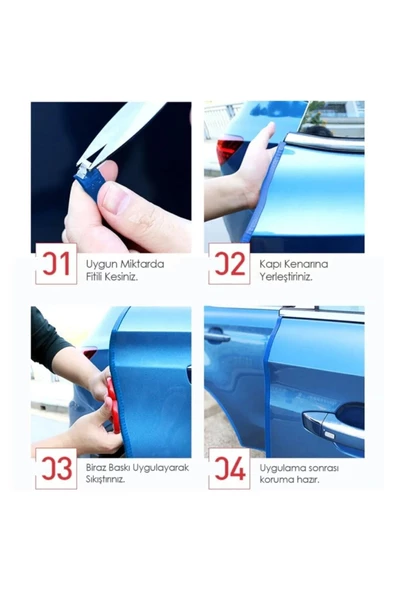 Tiger Marketing Mavi Araç Kapı Koruma Fitili Çarpma Çizilme Önleyici Fitil 5 Metre ürün görseli 1
